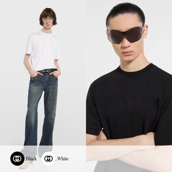 구* crest 자수 코튼 티셔츠