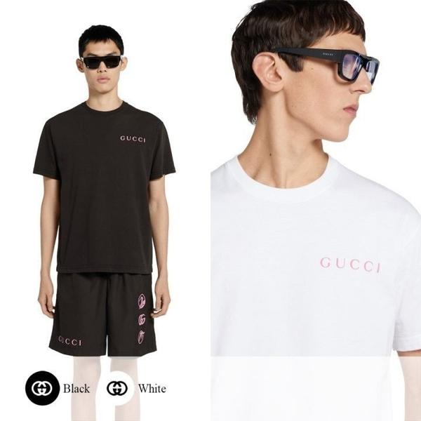 구* 핑크 로고 프린트 티셔츠