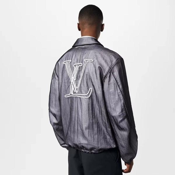 루* 엠브로이더드 나일론 블루종