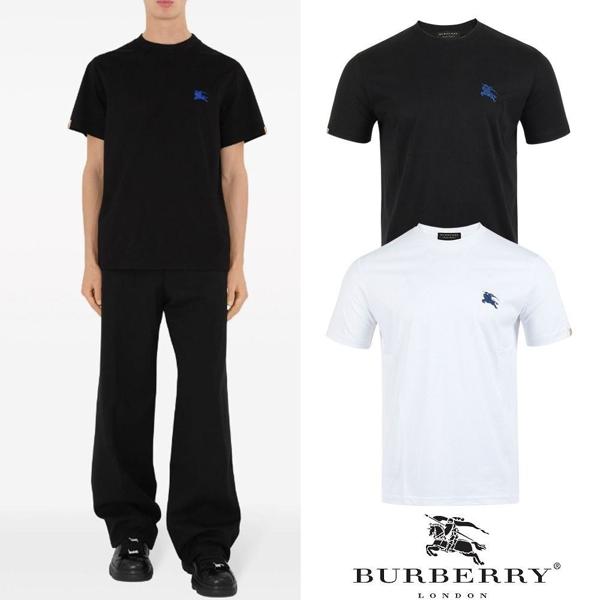 버** 블루기사자수 포인트탭 실켓 티셔츠