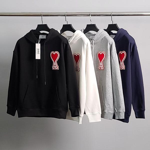 아* 빅하트패치 코튼 후드티