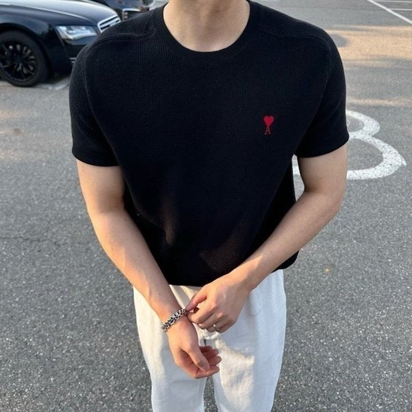 아* 하트로고 라운드 나그랑 반팔니트