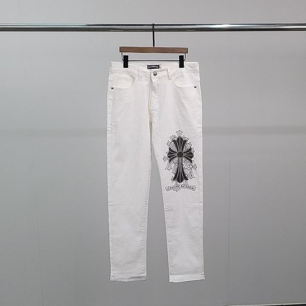 크* 크로스 프린팅 청바지