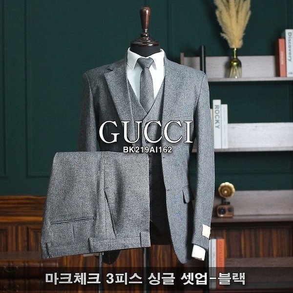 구* 마크체크 3피스 싱글 셋업