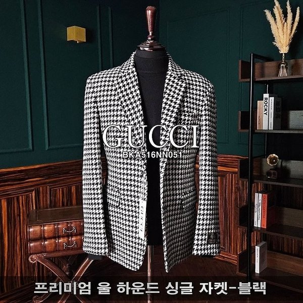 구* 프미리엄 울 하운드 싱글 자켓