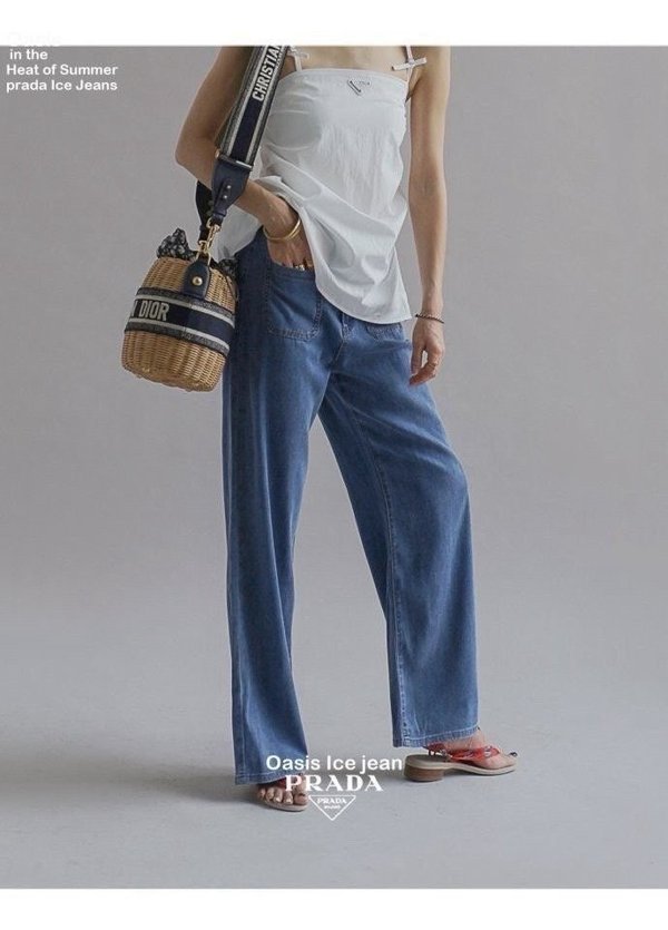 프** SUMMER 쿨링 포켓 데님 와이드 팬츠