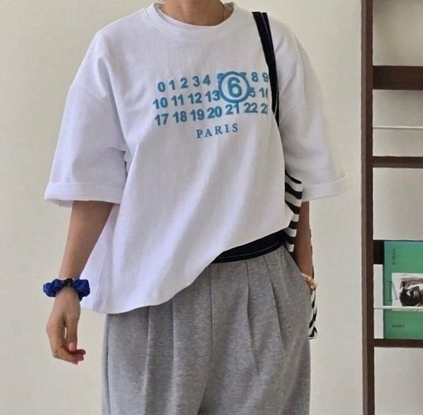 메* 마르지엘라 7부 숫자 박시티셔츠