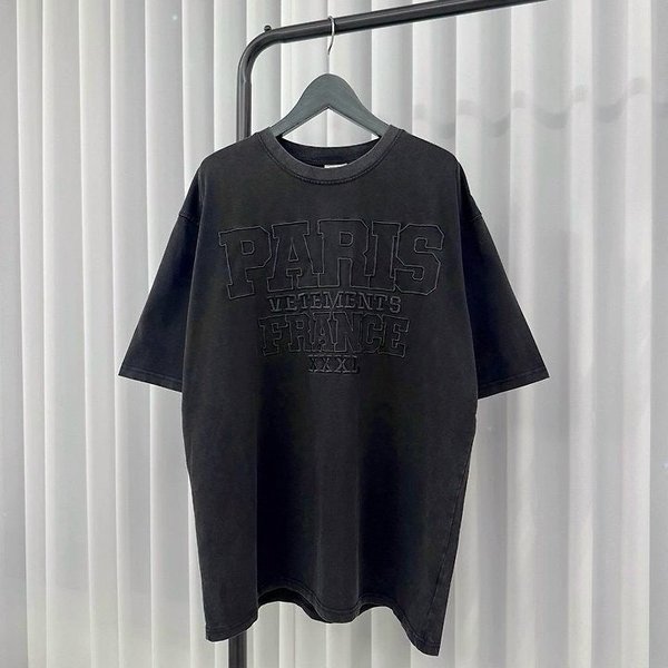 베** XXXL 자수 반팔 티셔츠