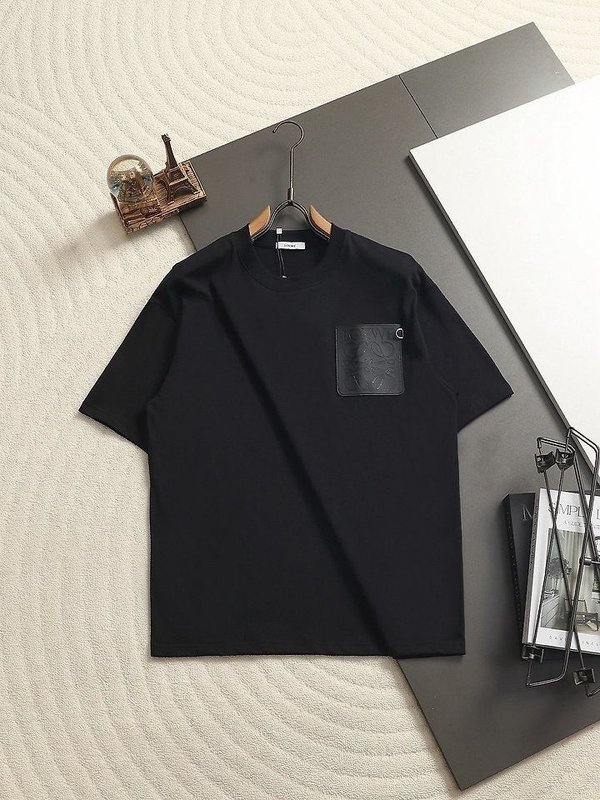 로** 가죽 패치 티셔츠