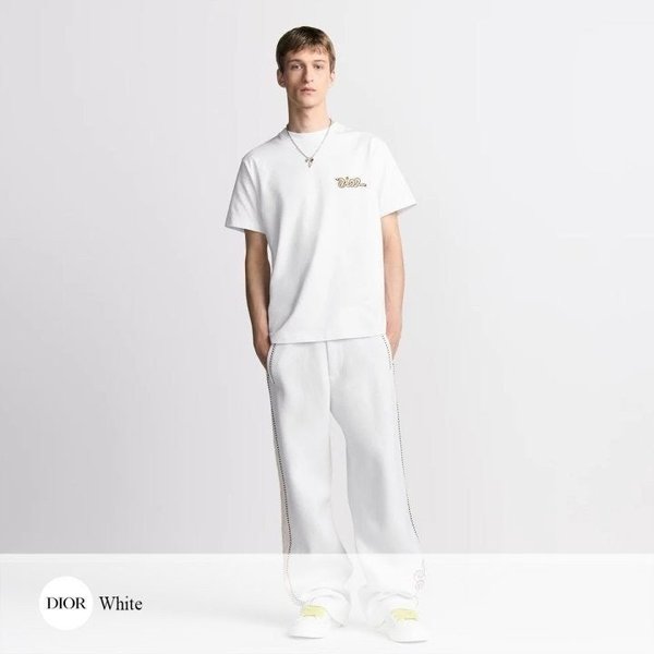 디* DI*R AND KAWS 뱀 자수 티셔츠