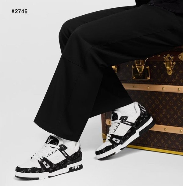 루* LV 모노그램 데님 트레이너 스니커즈