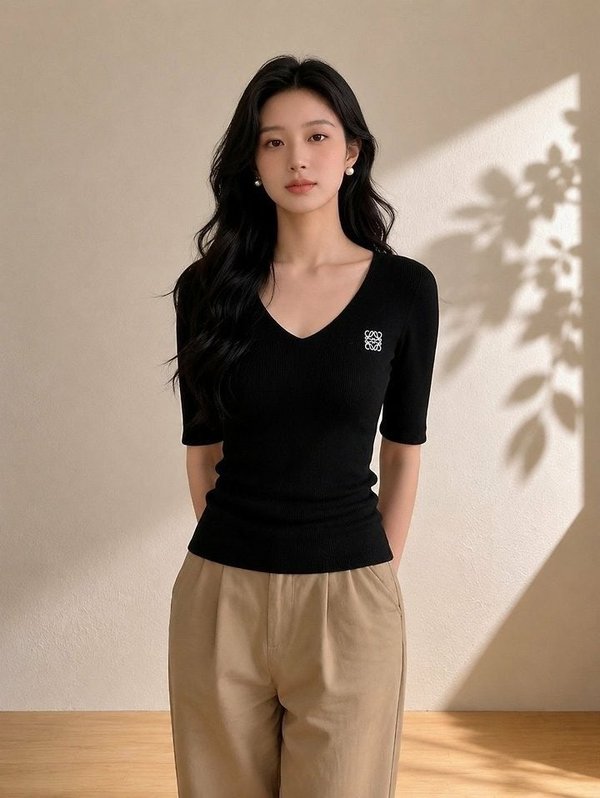 로** 썸머 브이넥 5부니트