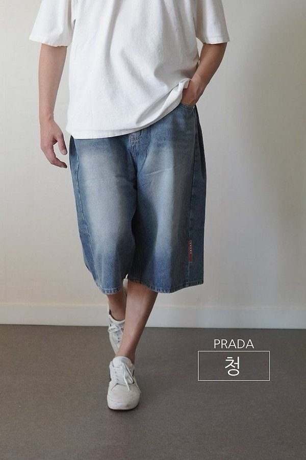 프** 8부 데님팬츠
