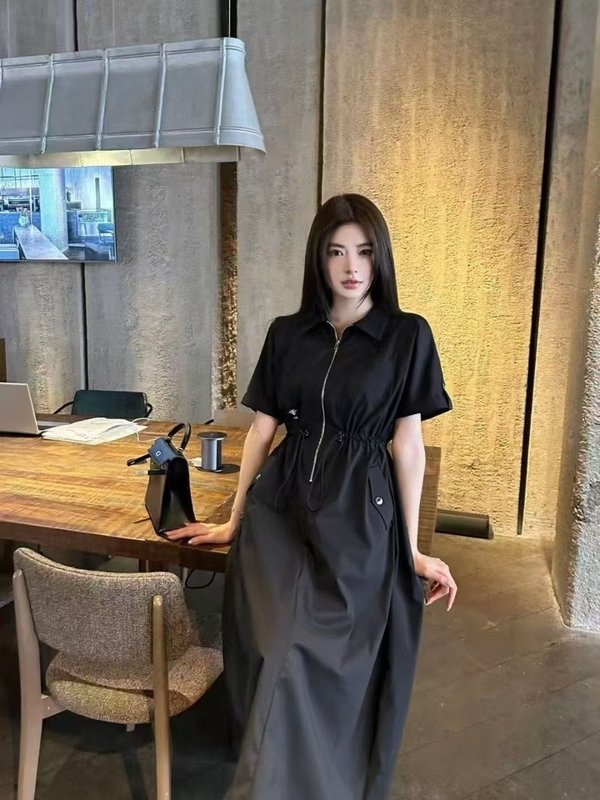 디* 수입 풀집업 하프 드레스