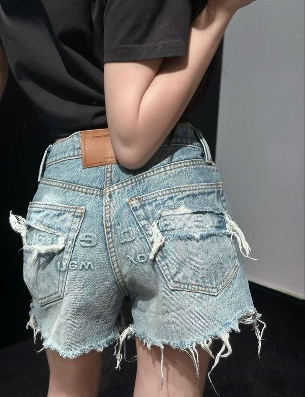 알*** 왕 엠보 로고 숏 데님팬츠 - 수입