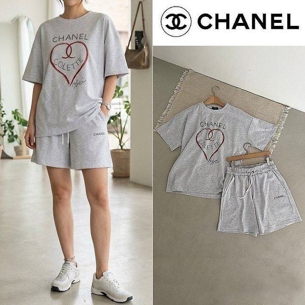 샤* 하트 로고 오버핏 하프 셋업 ☆여성용☆