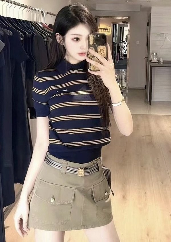 미*** 자가드 스트라이프 폴로 니트➡수입최고급