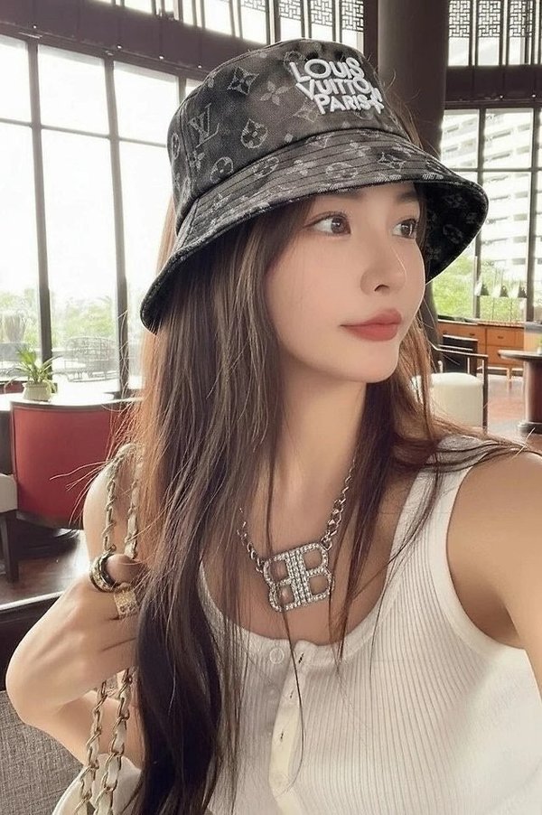 루* 자수 모노그램 자가드 워싱 버킷햇 ✔수입