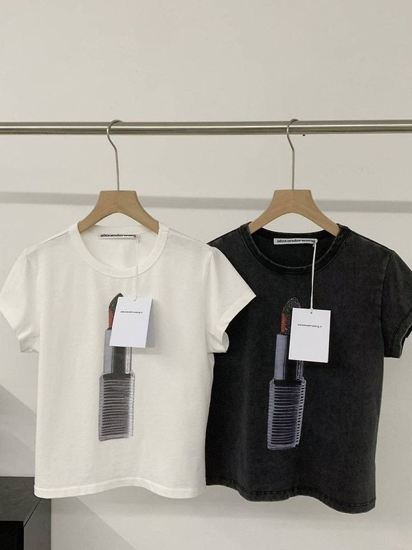 알*** 왕 립스틱 베이비 프린트 티셔츠 - 수입