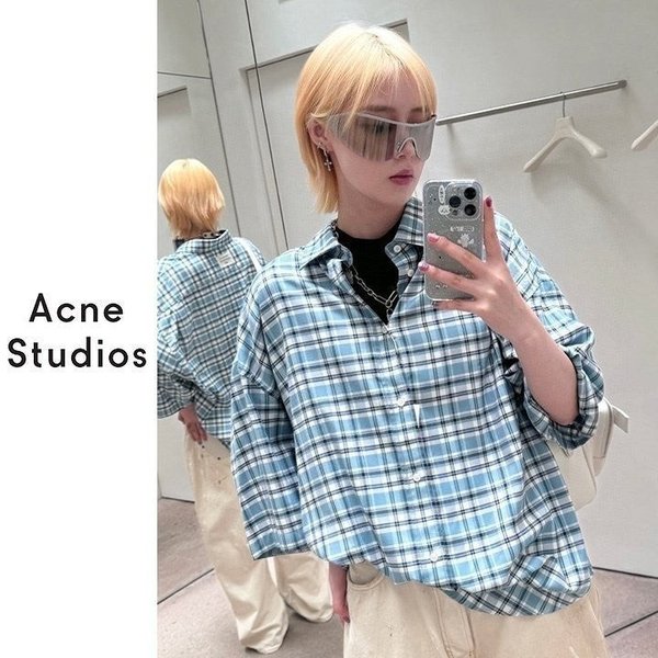 아** 체크 플란넬 셔츠(수입)