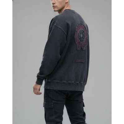 크* 말발굽패치 자수 피그먼트 워싱 맨투맨수입최고급(남녀공용)