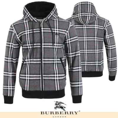 버** 기마 자수 체크 후드 집업