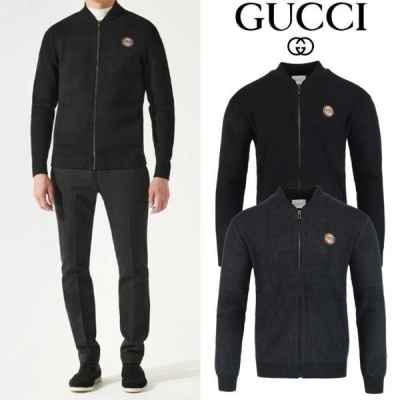 구* 골드스틸 레더 램스울 니트 집업