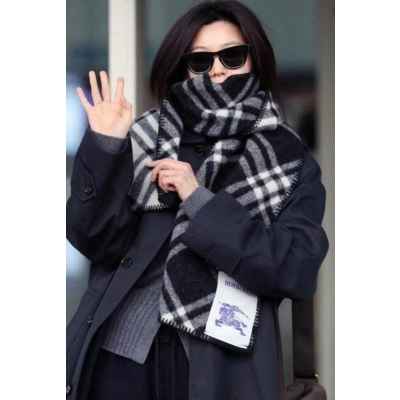 버** 전지현 체크 울스카프 머플러