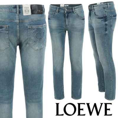 로** 스티치 엠보워싱 슬림일자진