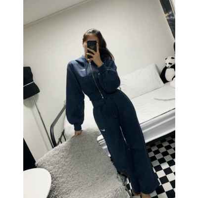 나** 후드크롭 기모세트