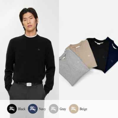 버** 기마 자수 크루넥 니트 (남성)