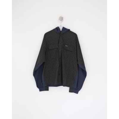 발**** 25 하이브리드 체크 포켓 후드 셔츠  수입