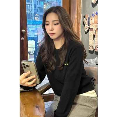 펜* 로고 보풀 자카드 라운드 니트수입최고급(남녀공용)