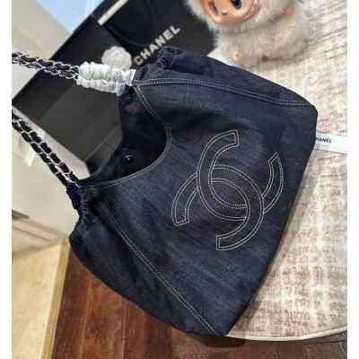 샤* 데님 카바스 숄더백