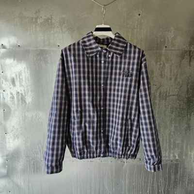 미*** 체크 패브릭 블루종 자켓