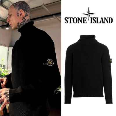 스* 패치 커플 울니트 터틀넥