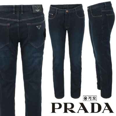 프** 스틸 로고 진청 슬림 일자진 융 기모 원단