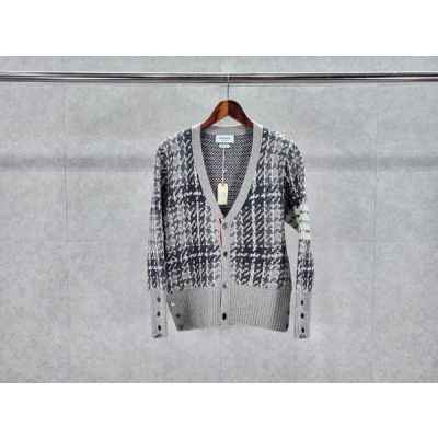 톰* 캐시미어 자카드 체크 펀믹스 가디건