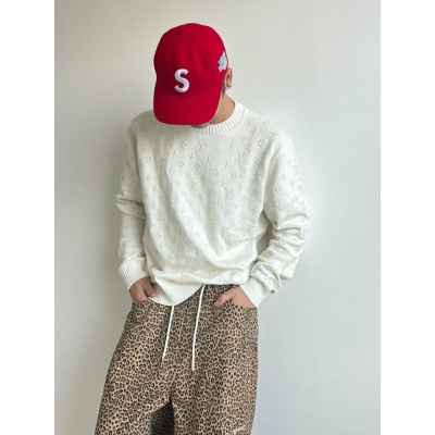 루* 전판 자수로고 니트