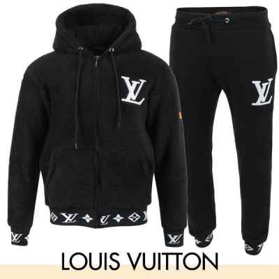 루* 로고 자수 시보리 양털 셋업 기모 원단