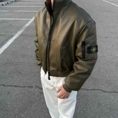 스* 레더 봄버 자켓