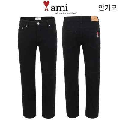 아* 안기모 블랙 스판 슬림 일자팬츠
