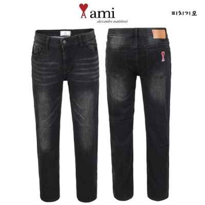 아* 안기모 블랙 히든밴딩 슬림일자팬츠