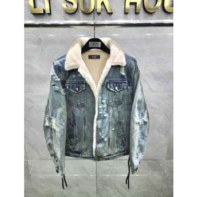 아** 빈티지 디스워싱 양털자켓