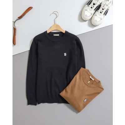 버** TB로고 크루넥 니트