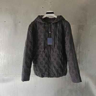 루* 모노그램 자수 퀄팅 후드자켓