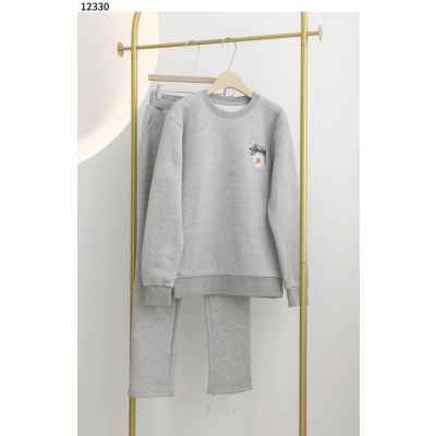 스** 데이지 프린팅 맨투맨 팬츠 기모 세트