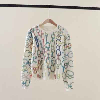 에*** 오색체인 니트