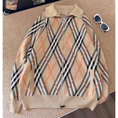 버** 25 올드머니 체크 니트 집업 가디건  수입