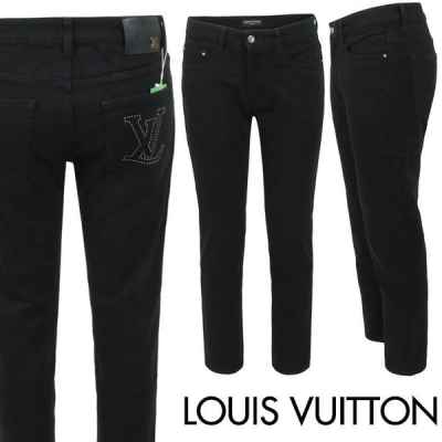 루* 스터드 스틸로고 블랙슬림 일자진